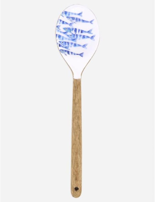 CUCHARA DE MADERA ESMALTADA PECES